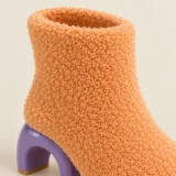 Arco Heeled Bootie, close-up of the materials