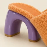 Arco Heeled Mule, close-up of the materials