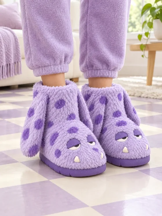 Flump Ear Bootie worn at home