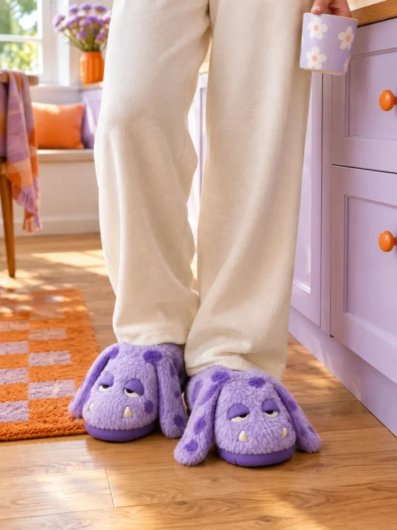 Flump Long-Ear Slipper worn at home