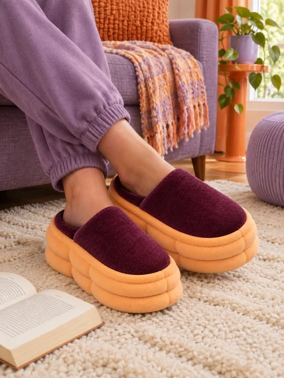 Mallow Double-Stack worn at home