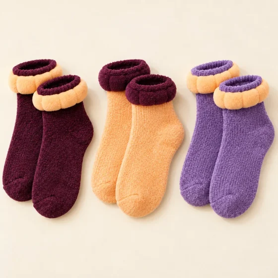 Mallow Velvet Socks · 3 Pairs, studio photo