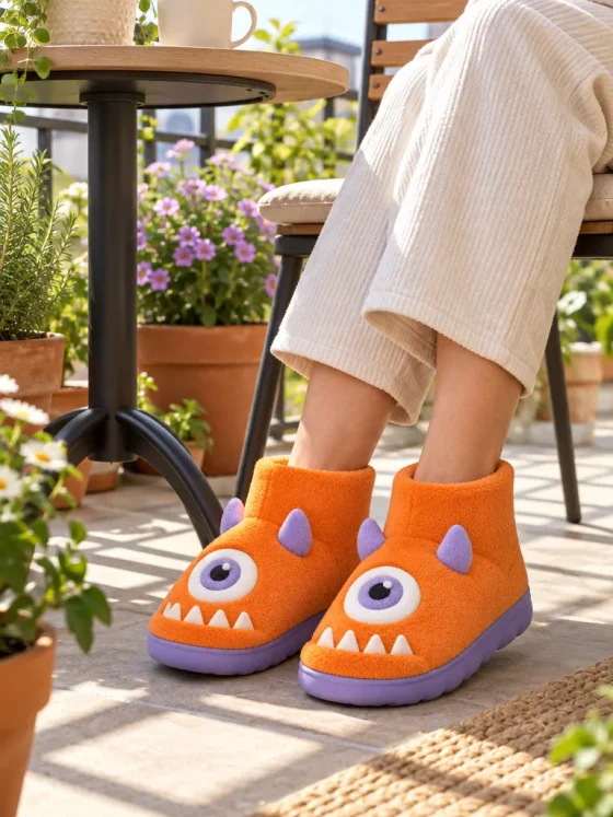 Nomlet Horned Bootie worn at home