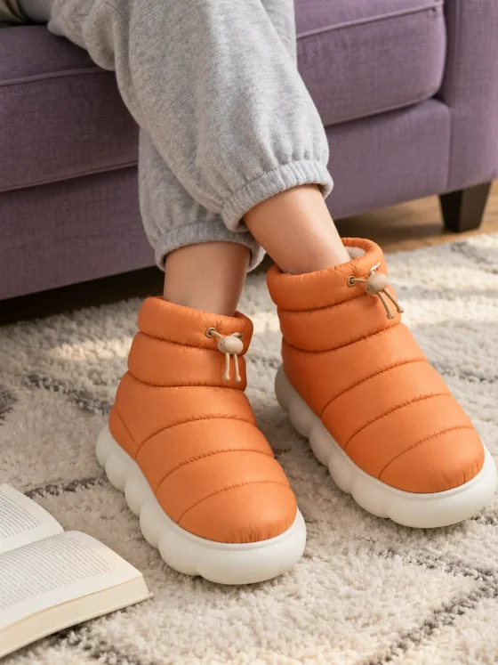 Puffa Puffer Bootie worn at home