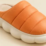 Puffa Quilted Mule, close-up of the materials