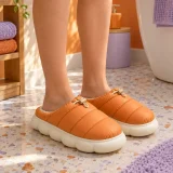 Puffa Toggle Slipper worn at home